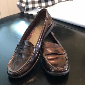 Sperry Bronze Patent Leather Loafers